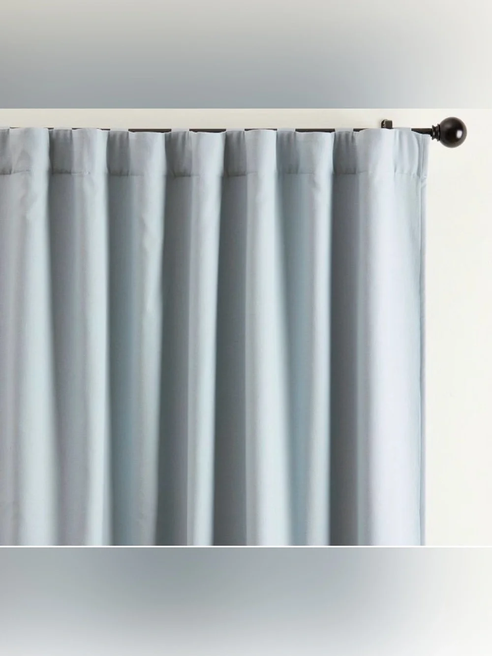 NWT SINGLE Pottery Barn Broadway Chambray Blue Blackout Curtain 50x84 in